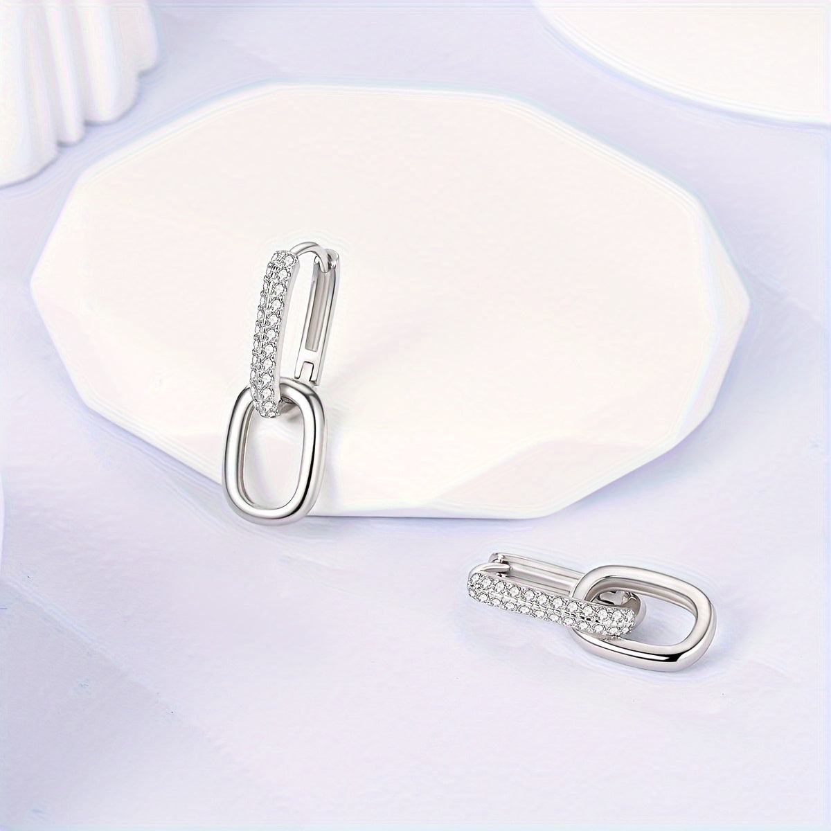 Sparkling U Hoops| U Shape Earrings